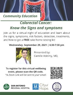 Flyer in English for Colorectal Cancer Webinar